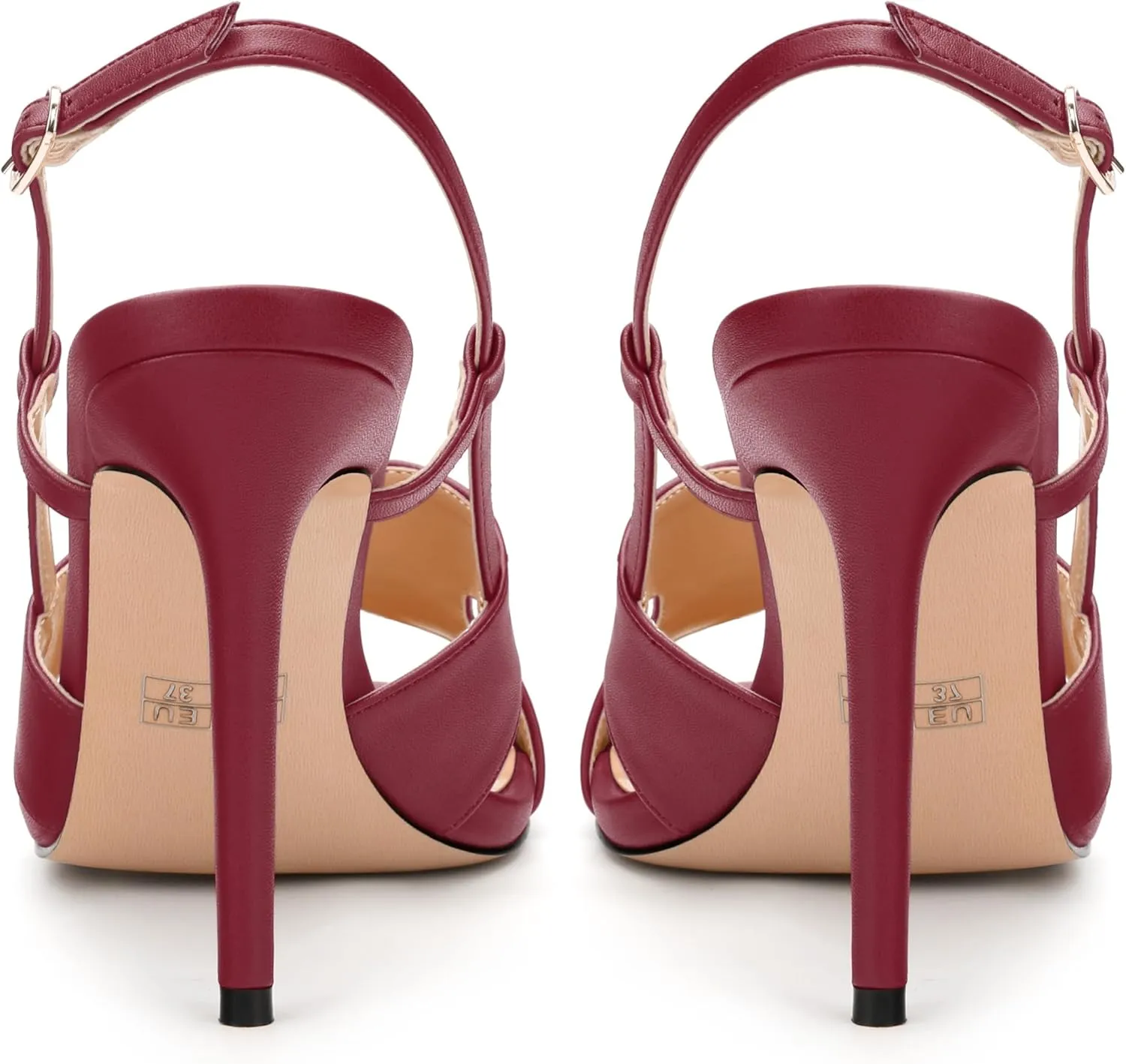 NUMALEO High Heel Sandals for Women Open Toe Slingback Stiletto Heels Sexy Strappy 4 inch Heeled Sandals Dress Shoes For Party Wedding
