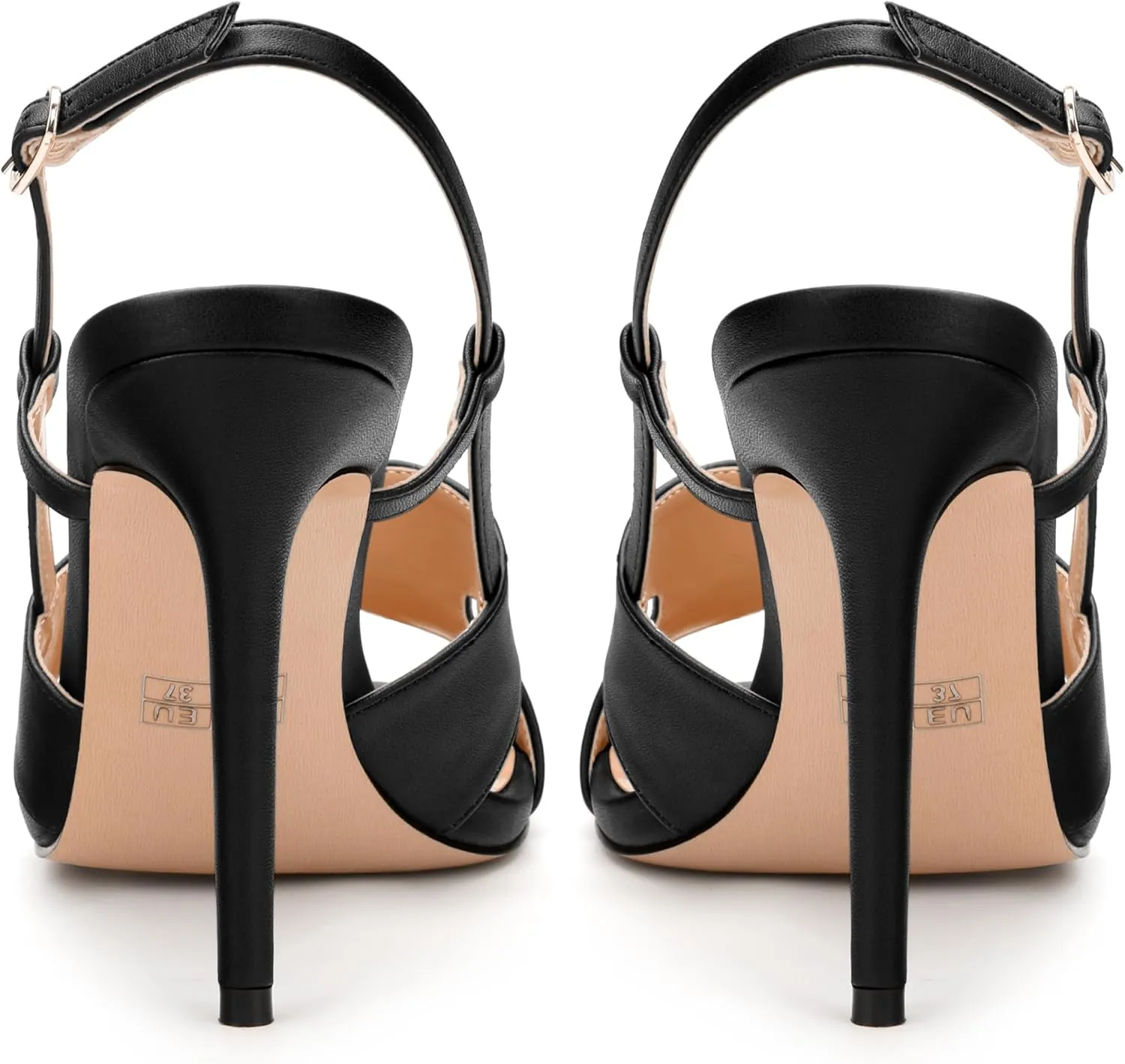 NUMALEO High Heel Sandals for Women Open Toe Slingback Stiletto Heels Sexy Strappy 4 inch Heeled Sandals Dress Shoes For Party Wedding