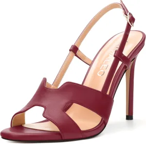 NUMALEO High Heel Sandals for Women Open Toe Slingback Stiletto Heels Sexy Strappy 4 inch Heeled Sandals Dress Shoes For Party Wedding