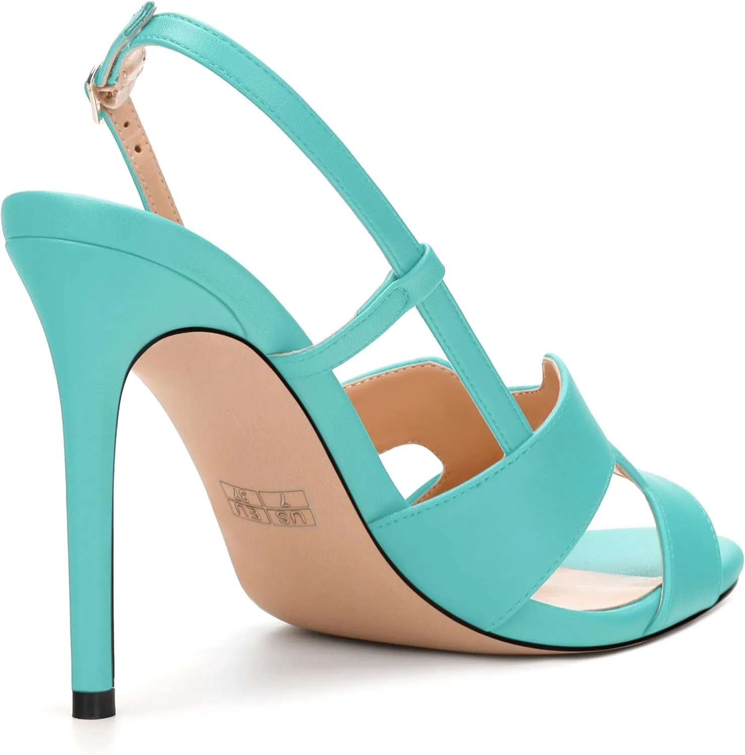 NUMALEO High Heel Sandals for Women Open Toe Slingback Stiletto Heels Sexy Strappy 4 inch Heeled Sandals Dress Shoes For Party Wedding