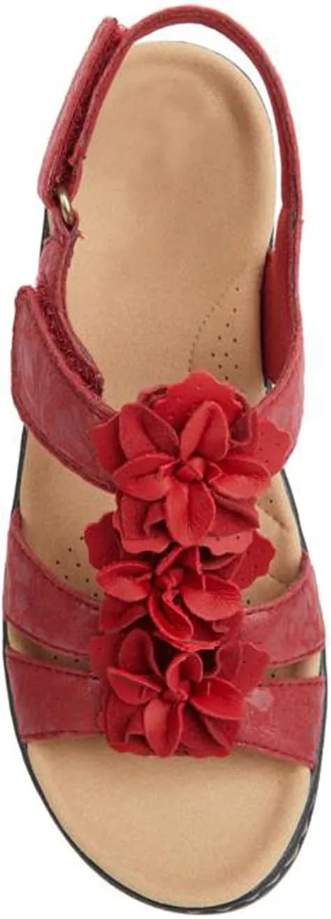oiangi Flower Strap Sandals for Women,Summer Solid Color Hollow Out Fish Mouth Wedge Sandals Comfy Casual Platform Shoes
