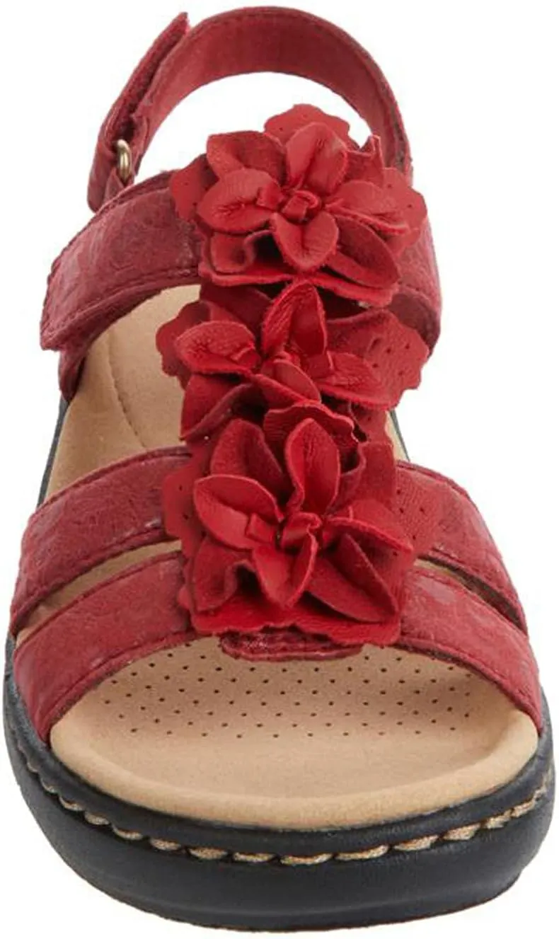 oiangi Flower Strap Sandals for Women,Summer Solid Color Hollow Out Fish Mouth Wedge Sandals Comfy Casual Platform Shoes