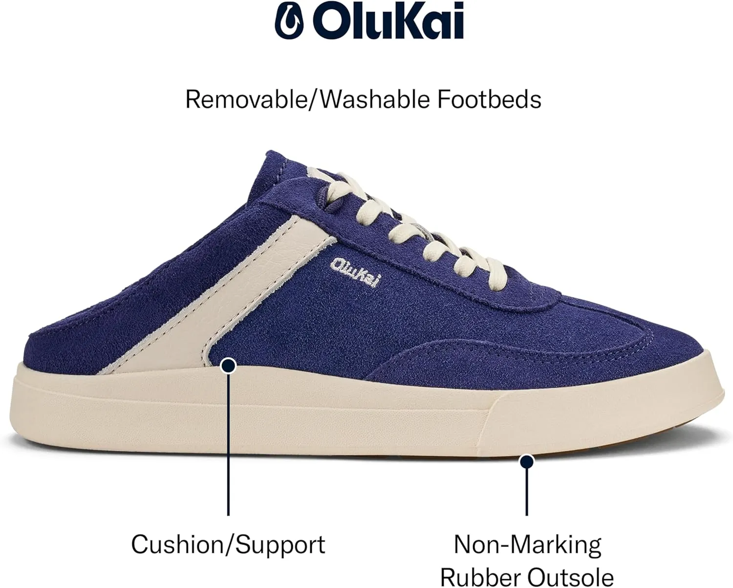 OLUKAI Ha'upu Women's Everyday Sneaker, Classic Lace-Up Design, Comfort Fit