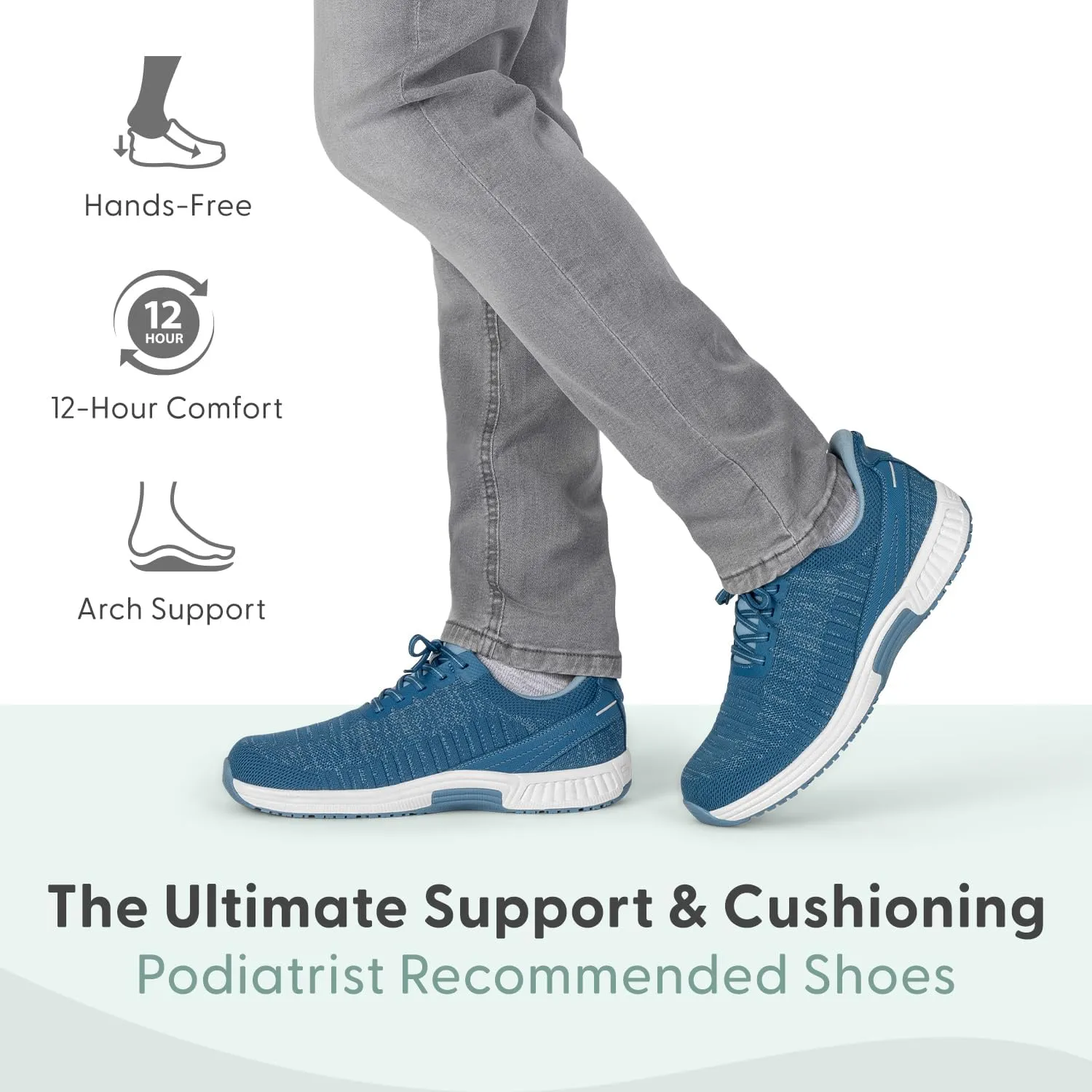Orthofeet Men's Orthopedic Knit Yari Hands-Free Sneakers