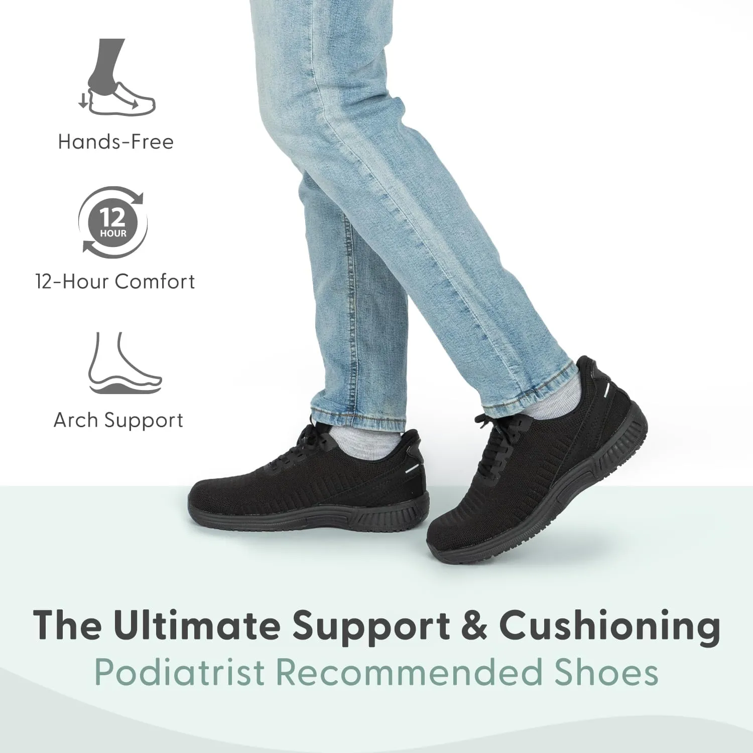 Orthofeet Men's Orthopedic Knit Yari Hands-Free Sneakers