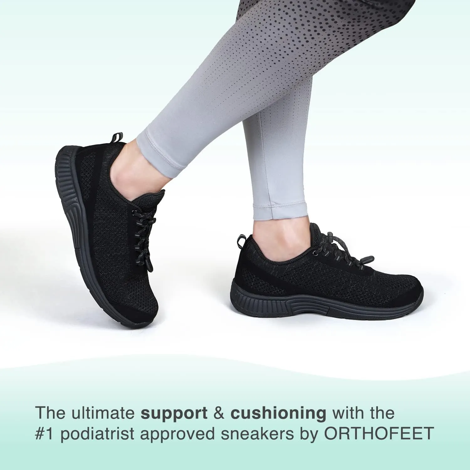 Orthofeet Women's Orthopedic Tie-Less Knit Sneakers for Foot Pain Relief Coral