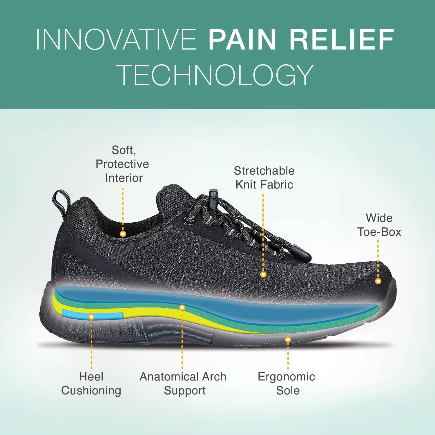 Orthofeet Women's Orthopedic Tie-Less Knit Sneakers for Foot Pain Relief Coral