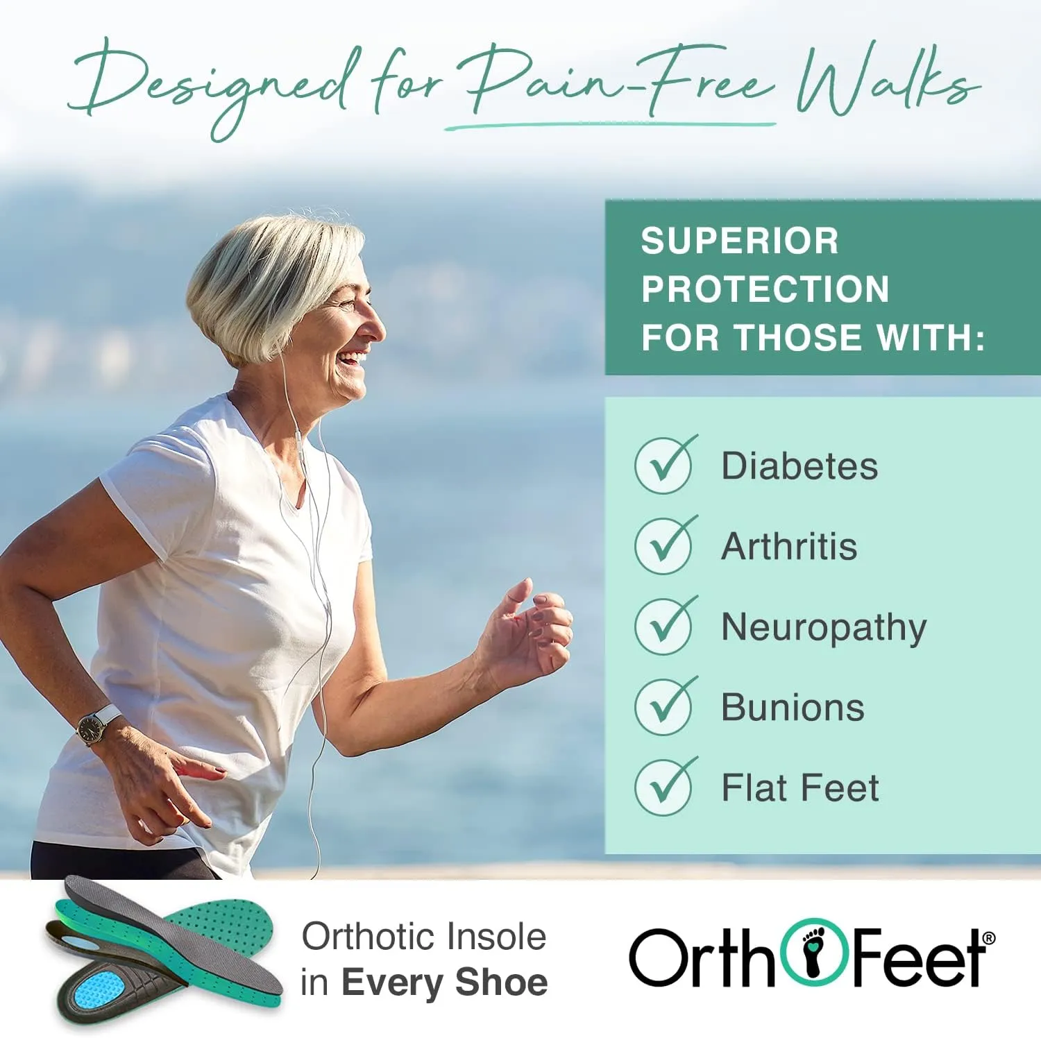 Orthofeet Women's Orthopedic Tie-Less Knit Sneakers for Foot Pain Relief Coral