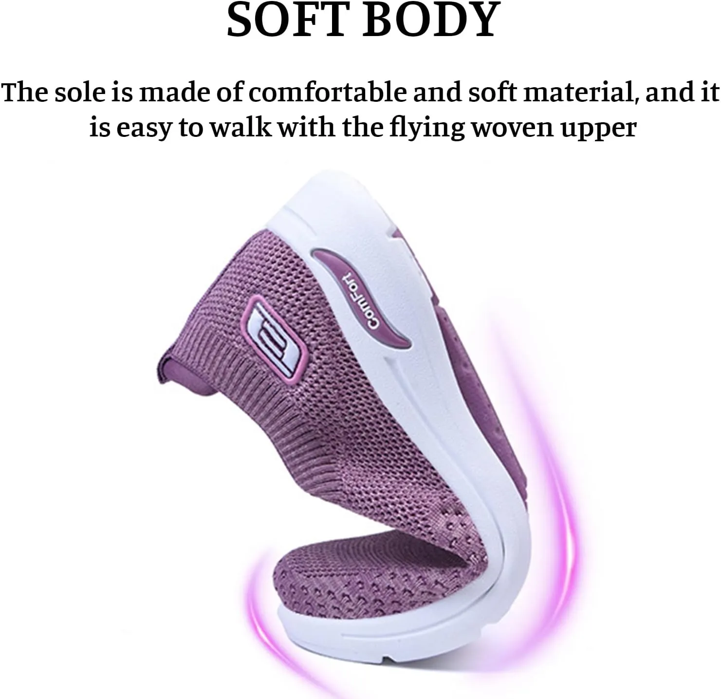 Orthopedic Arch Fit Sneakers for Women Slip-Ins Comfortable Slip On Walking Shoes for Women Mesh Casual Max Cushioning Sneakers Comfort Wear Orthowear Shoes