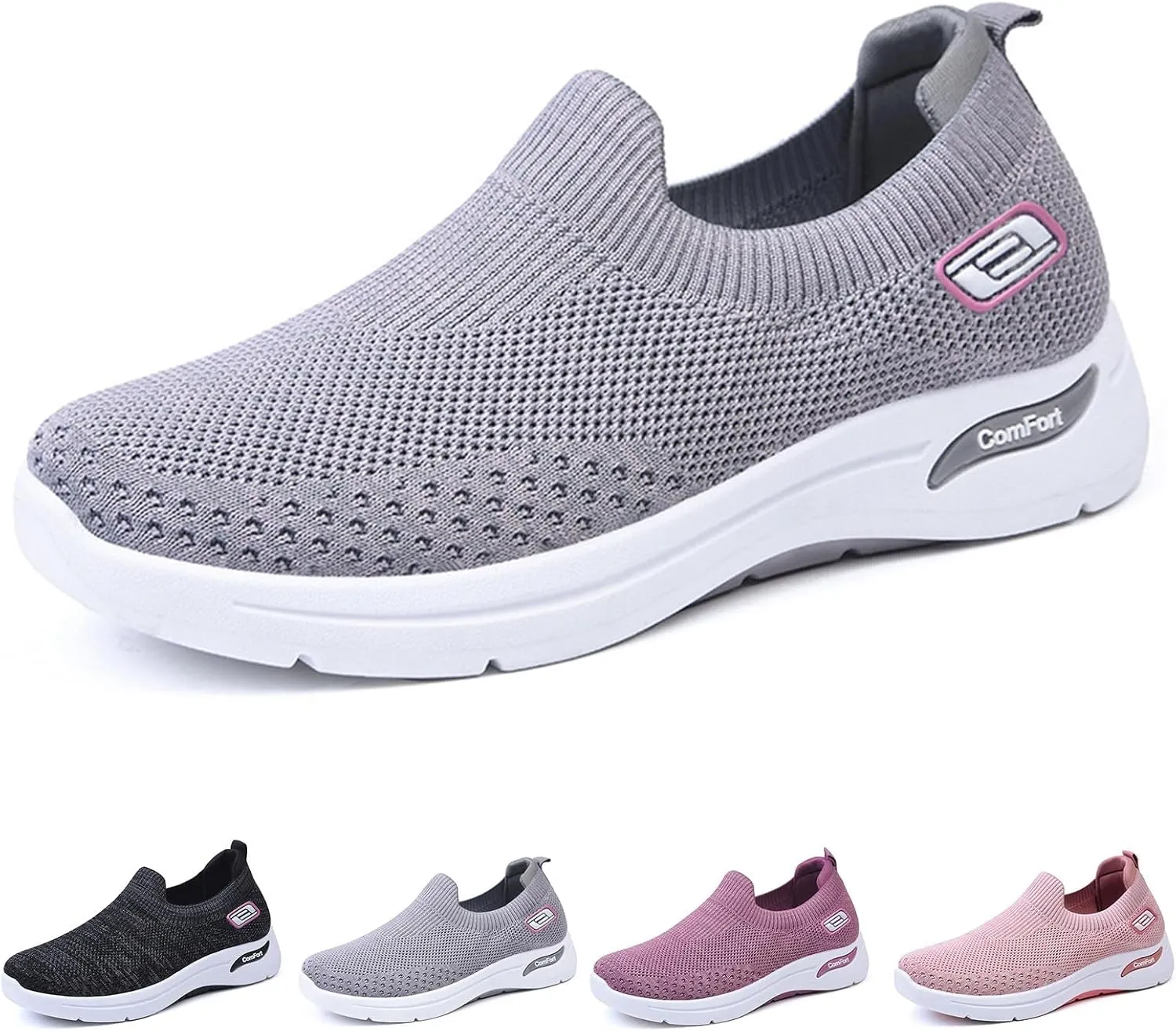 Orthopedic Arch Fit Sneakers for Women Slip-Ins Comfortable Slip On Walking Shoes for Women Mesh Casual Max Cushioning Sneakers Comfort Wear Orthowear Shoes