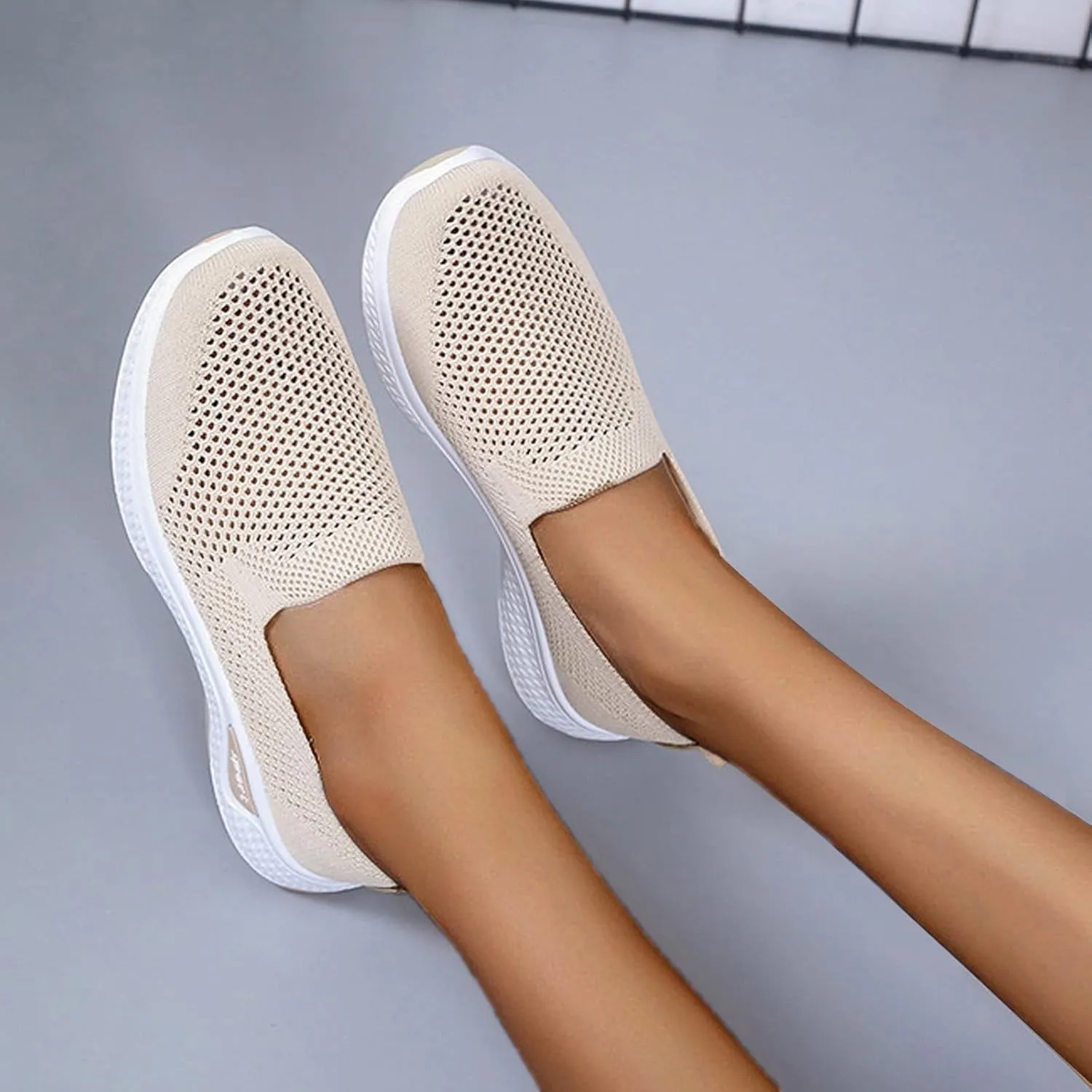Orthopedic Casual Sneakers for Women Slip On Walking Shoes with Arch Support Comfortable Loafers Plantar Fasciitis Relief Foot Heel Pain Diabetic