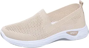 Orthopedic Casual Sneakers for Women Slip On Walking Shoes with Arch Support Comfortable Loafers Plantar Fasciitis Relief Foot Heel Pain Diabetic