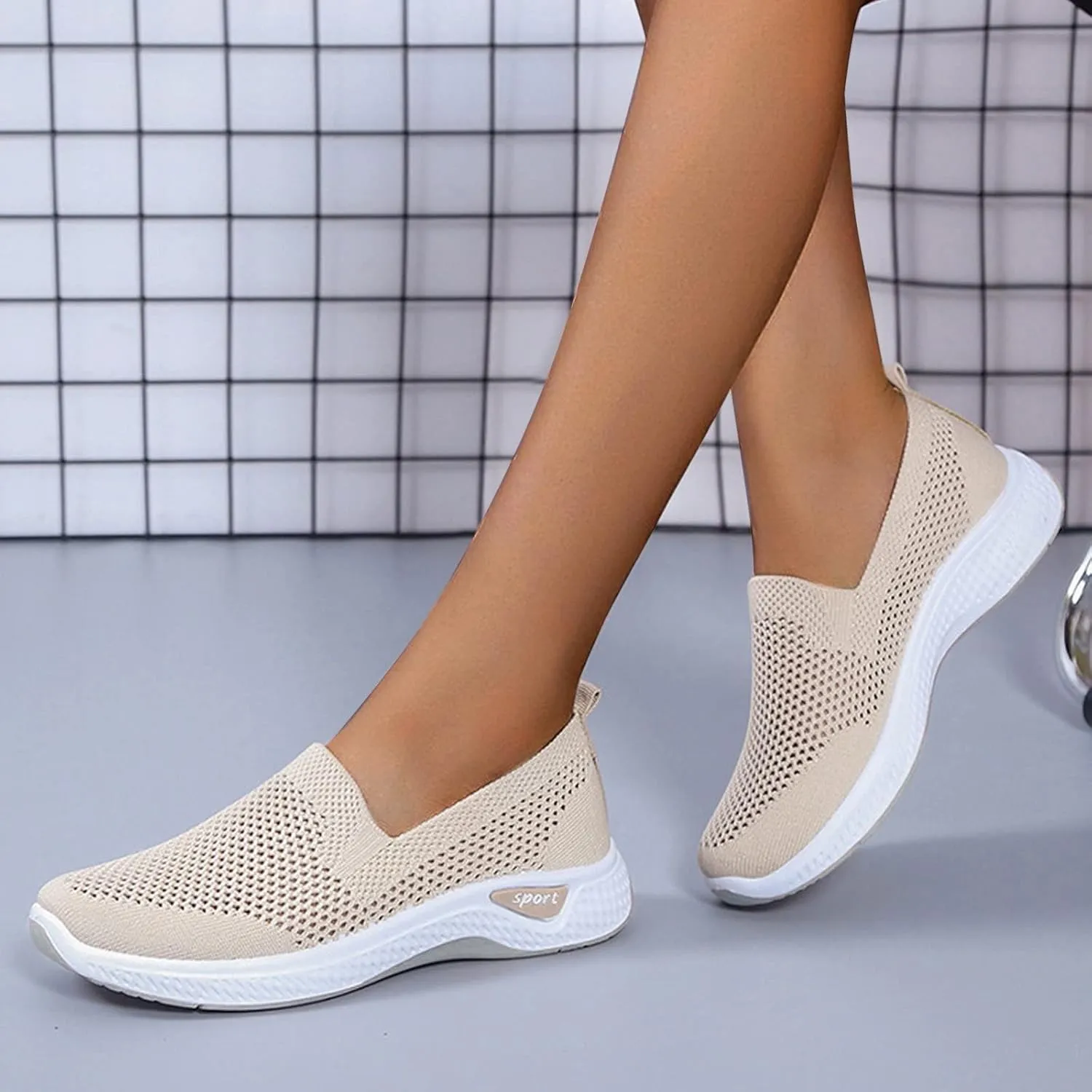 Orthopedic Casual Sneakers for Women Slip On Walking Shoes with Arch Support Comfortable Loafers Plantar Fasciitis Relief Foot Heel Pain Diabetic