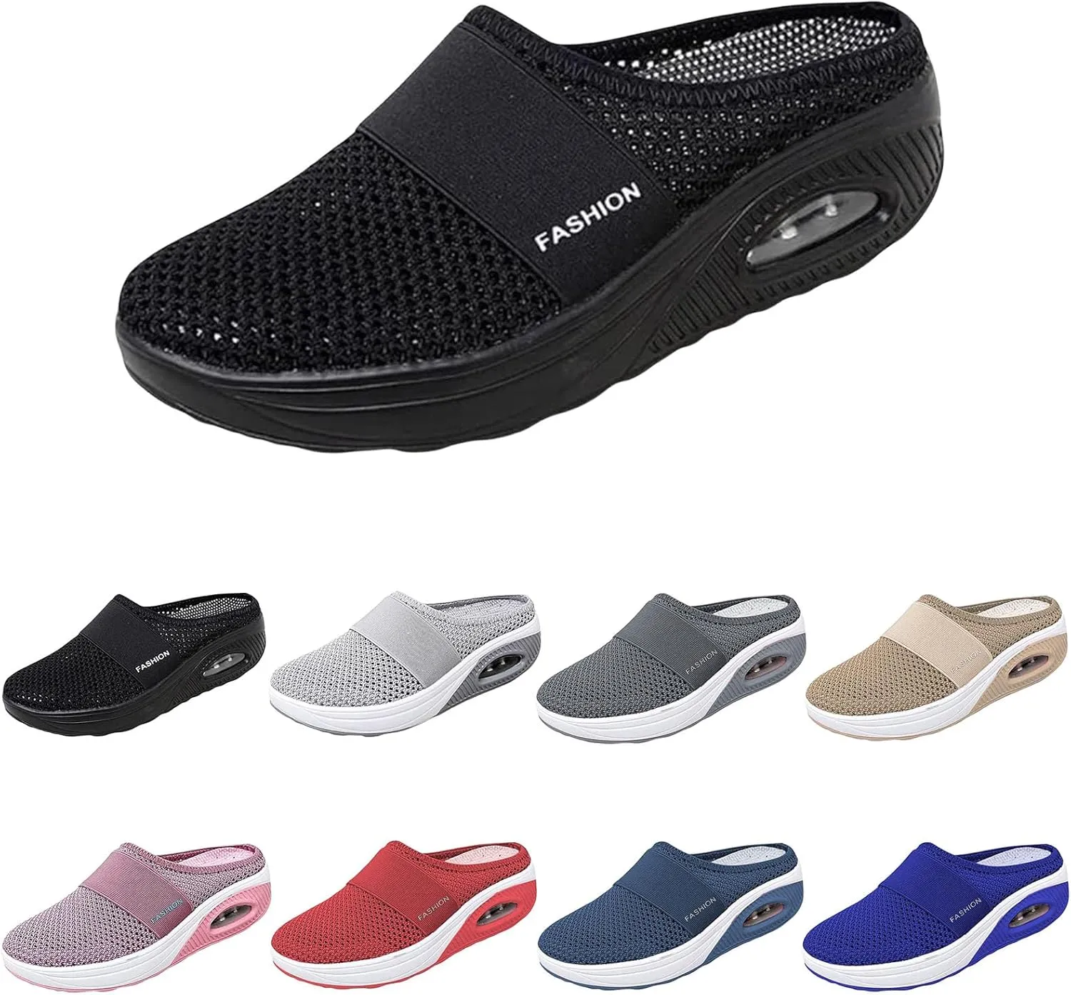 Orthopedic Shoes for Women Diabetic Slip-on Shoes Air Cushion Walking Shoe Mesh Knitted Slippers Sneakers with Arch Support