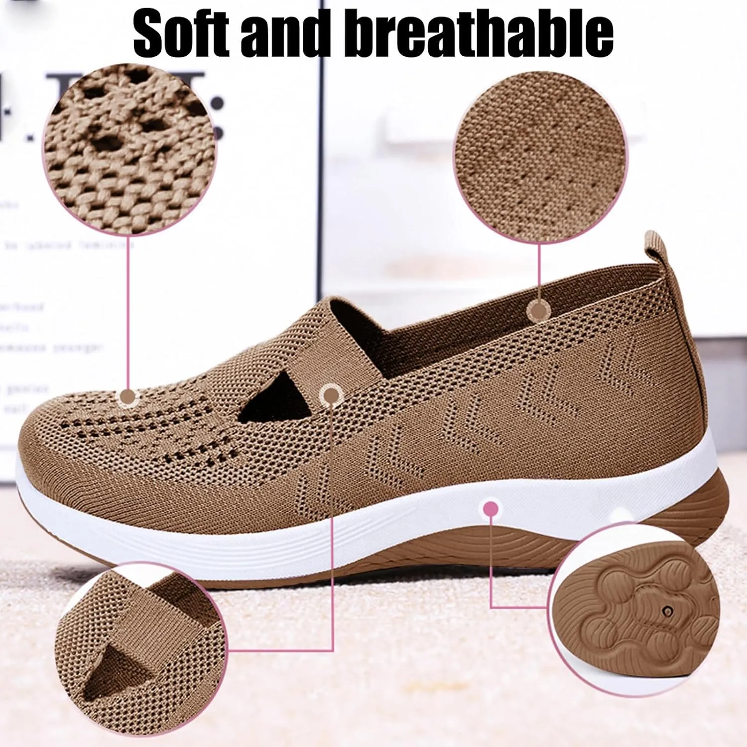 Orthopedic Shoes for Women Woven Orthopedic Breathable Soft Shoes Comfort Wear Orthowear Shoe Mesh Walking Sneakers