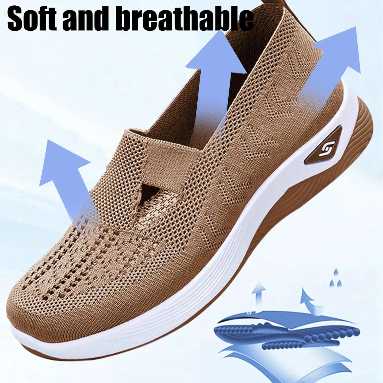 Orthopedic Shoes for Women Woven Orthopedic Breathable Soft Shoes Comfort Wear Orthowear Shoe Mesh Walking Sneakers