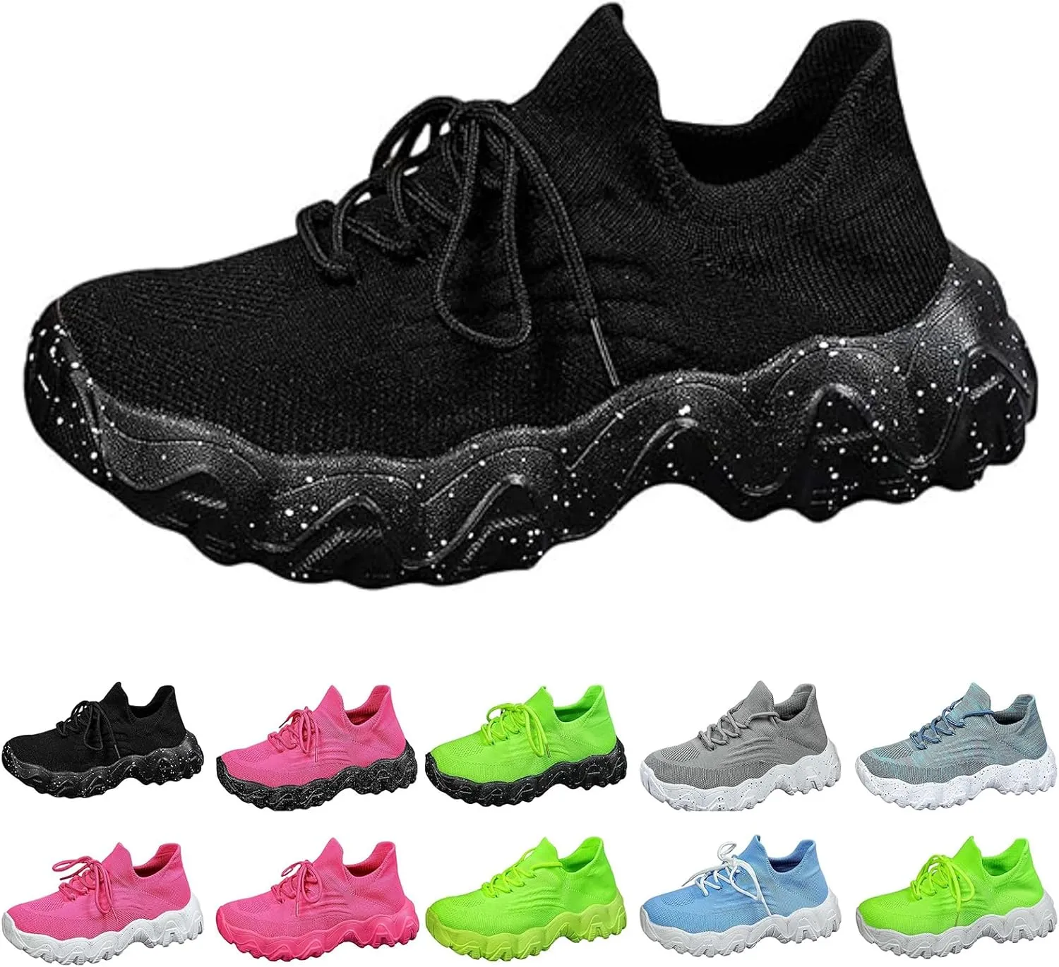 Orthopedic Sneakers for Women Breathable Mesh Nurse Babe Shoes Lightweight Low-Cut Knitted Socks Shoe Summer Non Slip Lace-Up Work Jogging Sneaker with Arch Support Soft Comfy Cushion