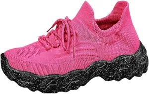Orthopedic Sneakers for Women Breathable Mesh Nurse Babe Shoes Lightweight Low-Cut Knitted Socks Shoe Summer Non Slip Lace-Up Work Jogging Sneaker with Arch Support Soft Comfy Cushion