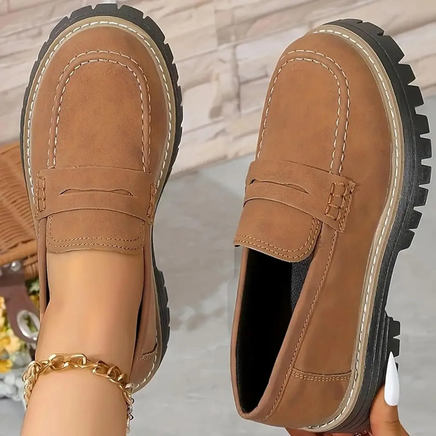 Orthoture Womens Shoes, Orthoture Orthopedic Platform Loafers, Womens Loafers Comfortable, Slip on Comfort Casual Fashion