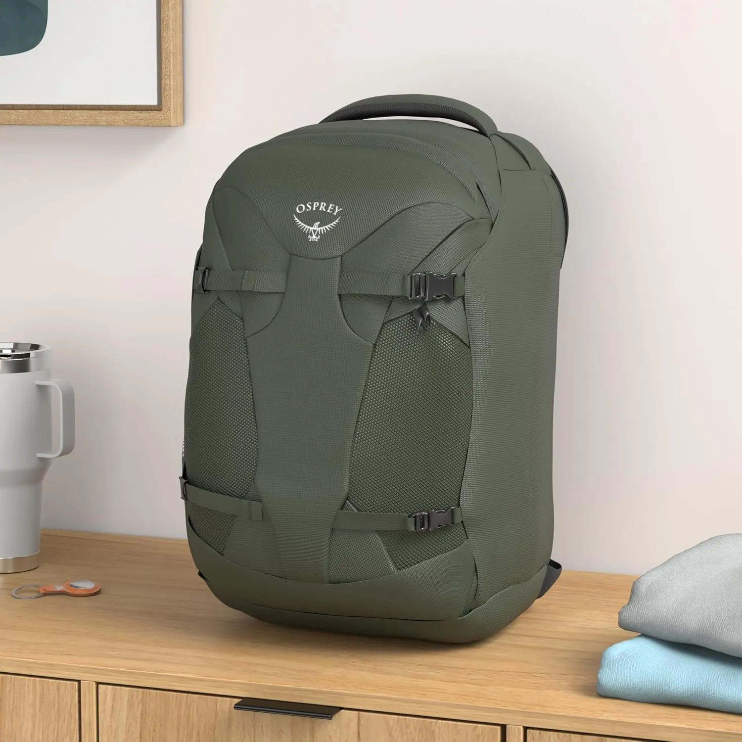 Osprey Farpoint 55L Men's Travel Backpack, Gopher Green