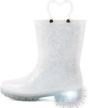 Outee Toddler Kids Adorable Lightwight Waterproof Rain Boots Light Up by Steps