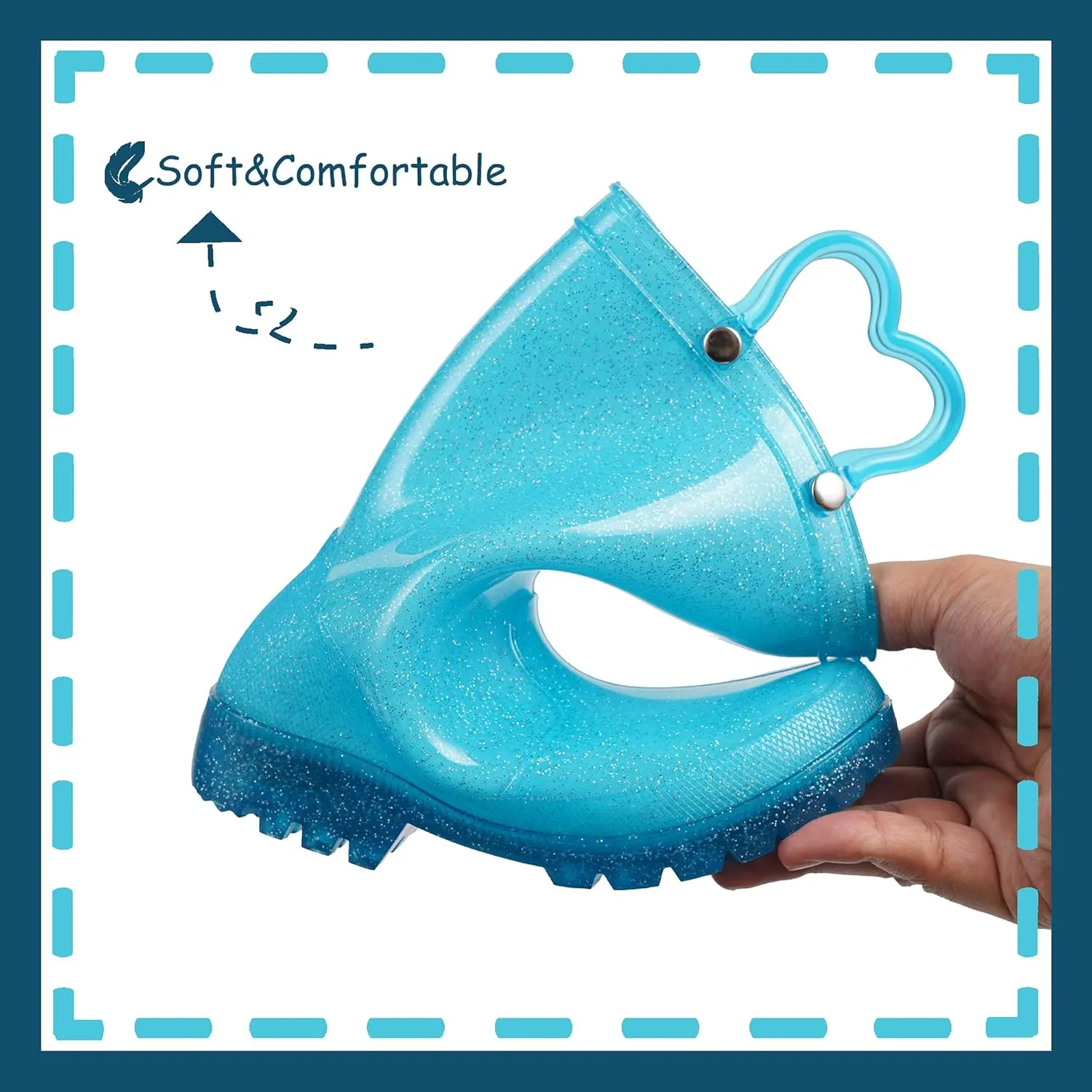 Outee Toddler Kids Adorable Lightwight Waterproof Rain Boots Light Up by Steps