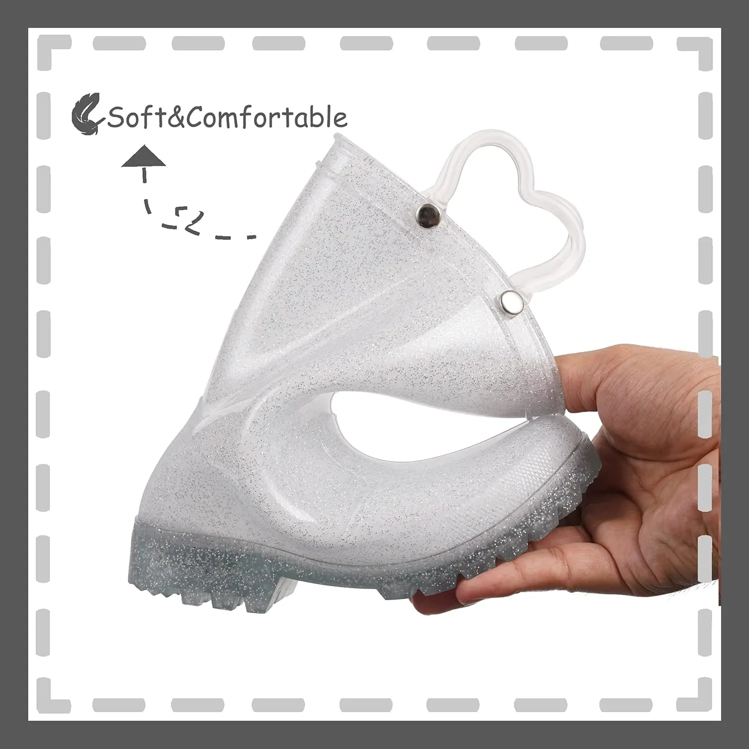 Outee Toddler Kids Adorable Lightwight Waterproof Rain Boots Light Up by Steps