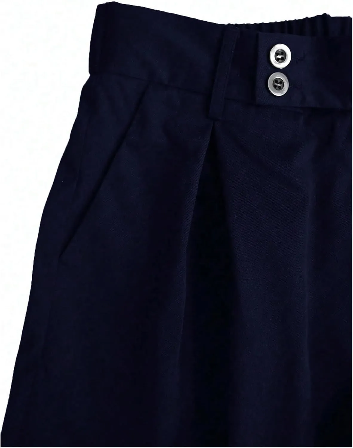 OYOANGLE Men's Pleated High Waist Wide Leg Pants Loose Fit Casual Pants with Pocket
