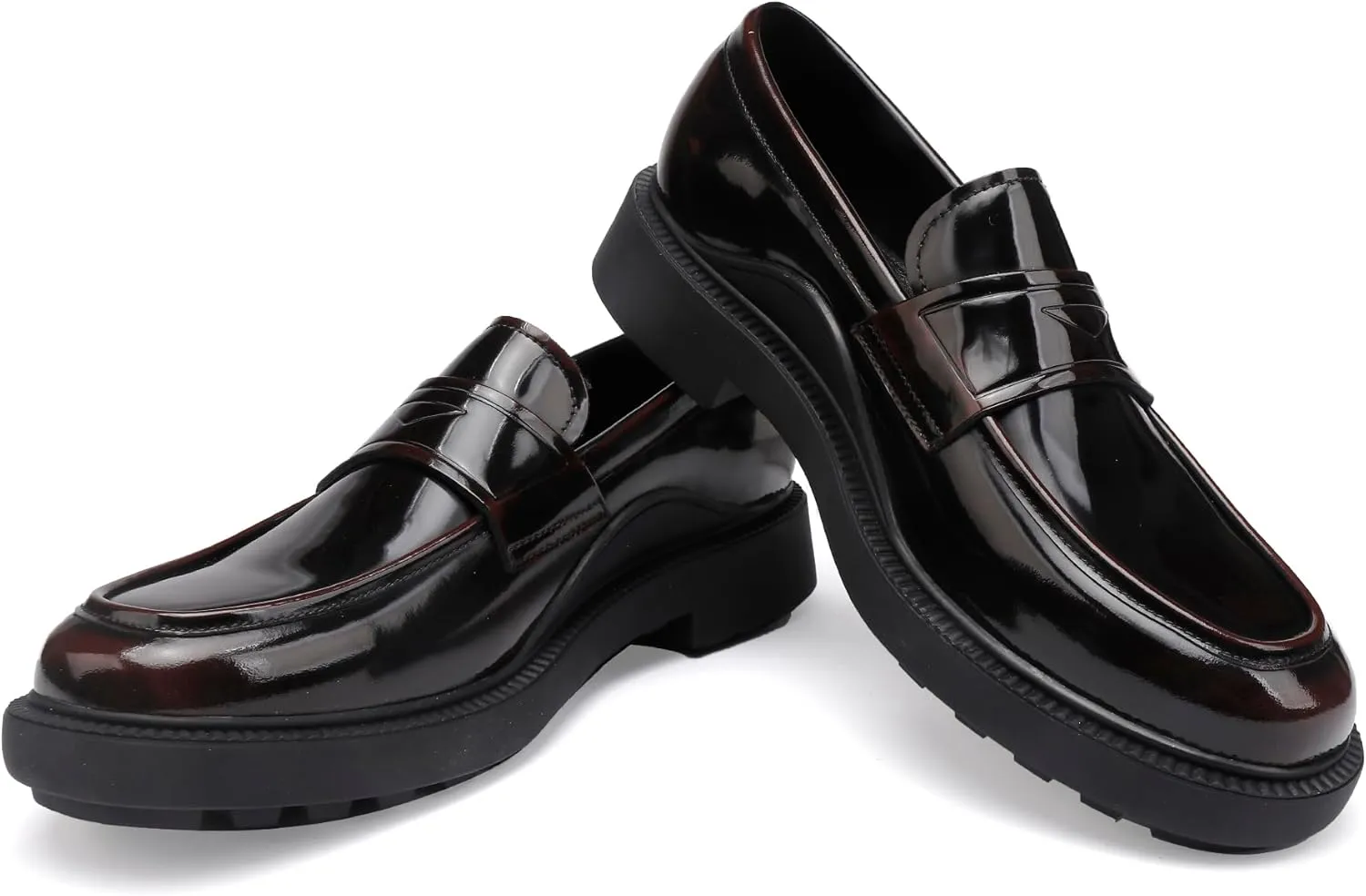 Patent Leather Loafer Slip-on, Formal Dress Shoes Classical Penny Loafers for Men