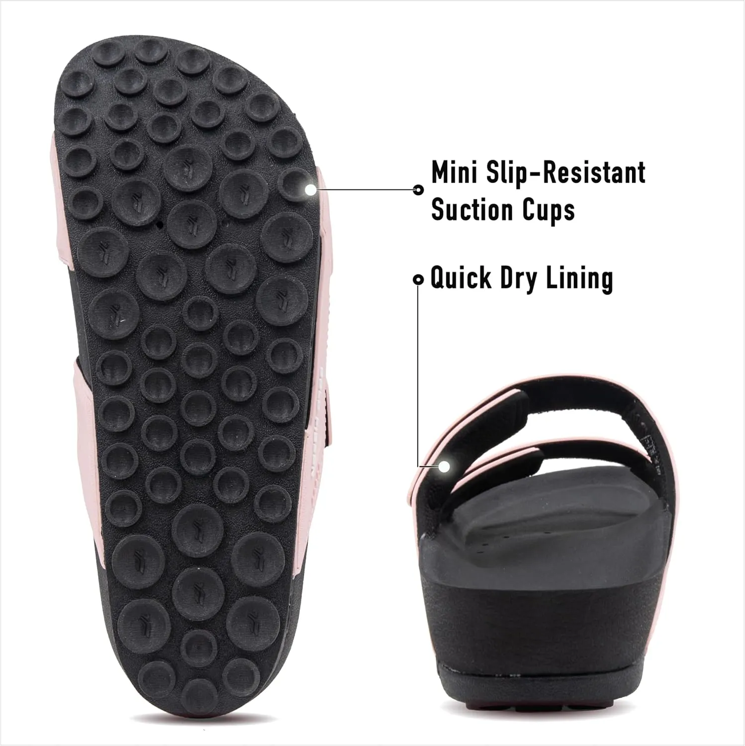 PIRO Unisex Orthoheel High Density Gel Slide Sandals Water Release Sole