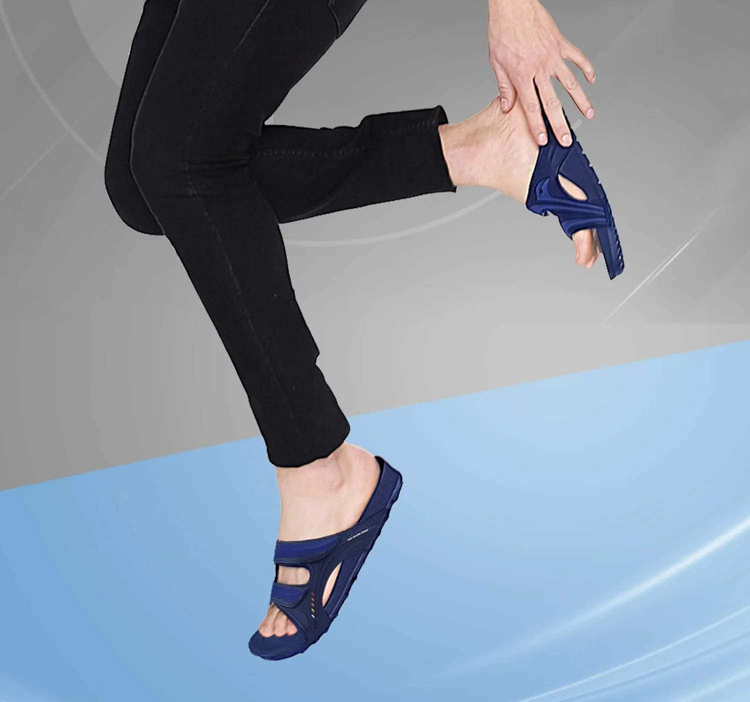 PIRO Unisex Orthoheel High Density Gel Slide Sandals Water Release Sole