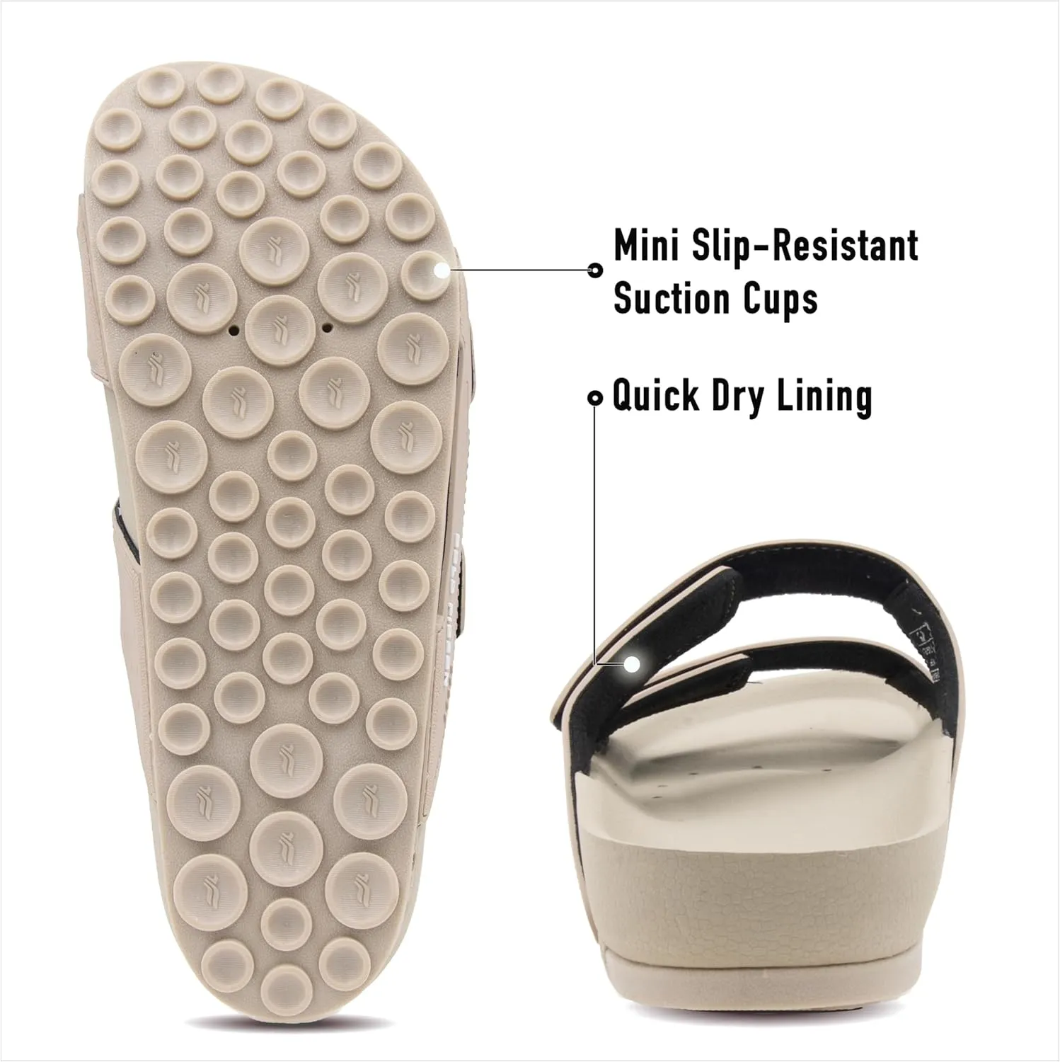 PIRO Unisex Orthoheel High Density Gel Slide Sandals Water Release Sole