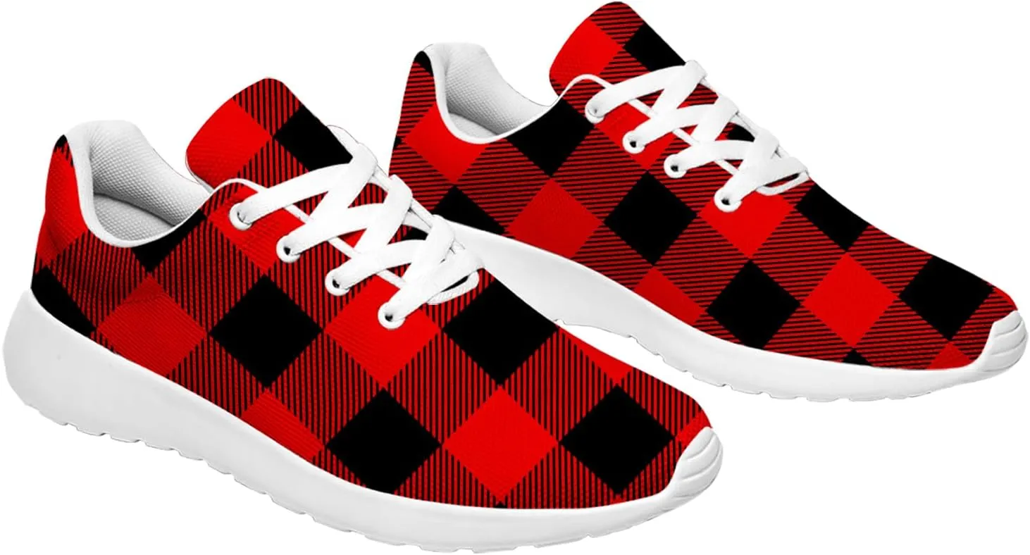 Plaid Sneakers for Women Men Running Shoes Casual Tennis Shoes Plaid Gifts for Women Men