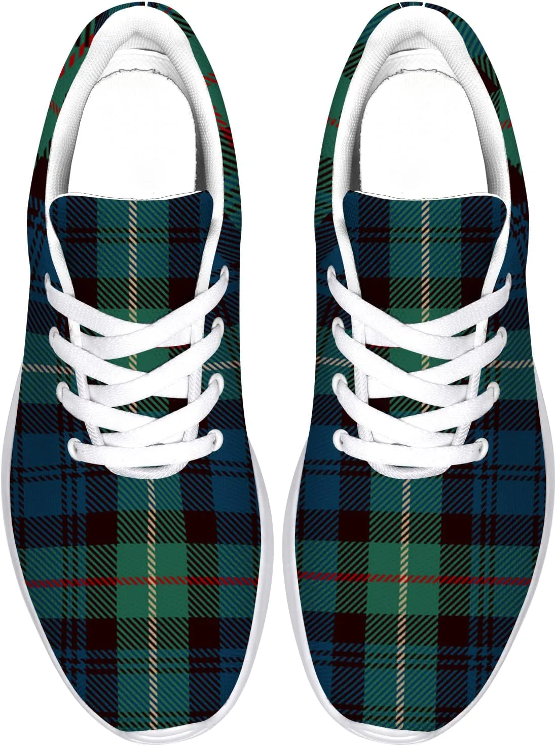 Plaid Sneakers for Women Men Running Shoes Casual Tennis Shoes Plaid Gifts for Women Men