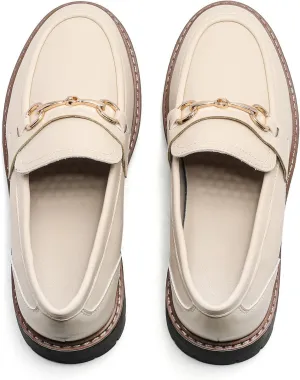 Platform Chunky Lug Sole Loafers for Women Slip On Faux Leather