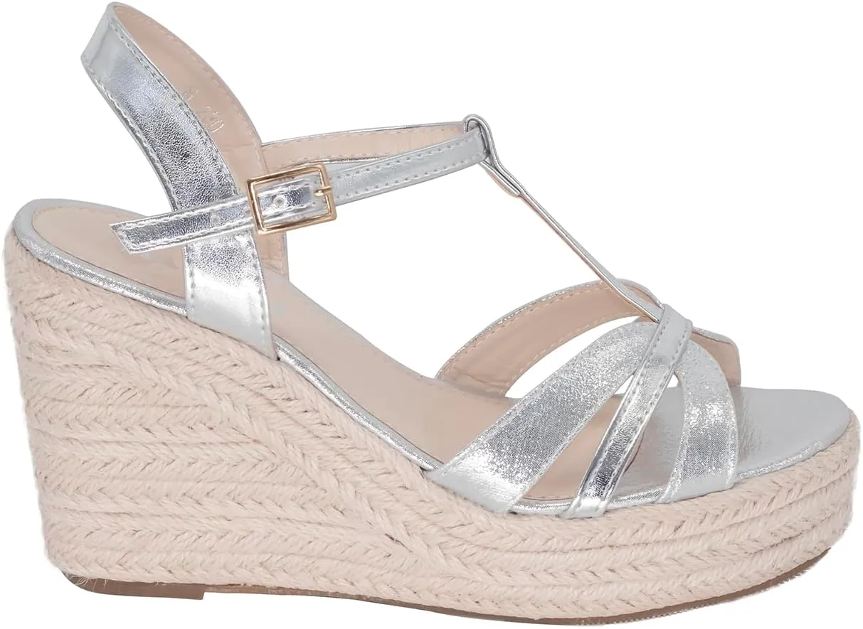 Platform High Heels Medium Width Comfortable Wedge Sandals for Women Dressy Espadrilles Wedding Summer