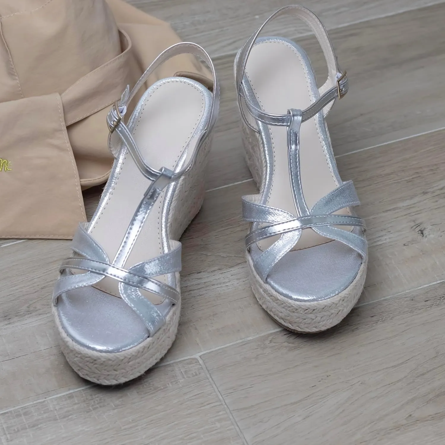 Platform High Heels Medium Width Comfortable Wedge Sandals for Women Dressy Espadrilles Wedding Summer