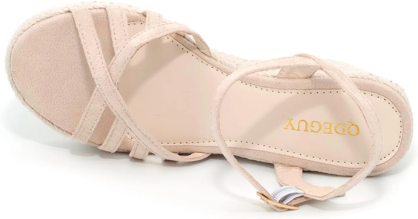 Platform High Heels Medium Width Comfortable Wedge Sandals for Women Dressy Espadrilles Wedding Summer