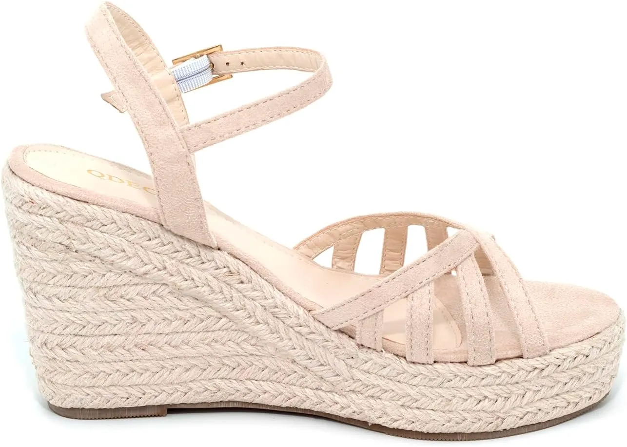 Platform High Heels Medium Width Comfortable Wedge Sandals for Women Dressy Espadrilles Wedding Summer