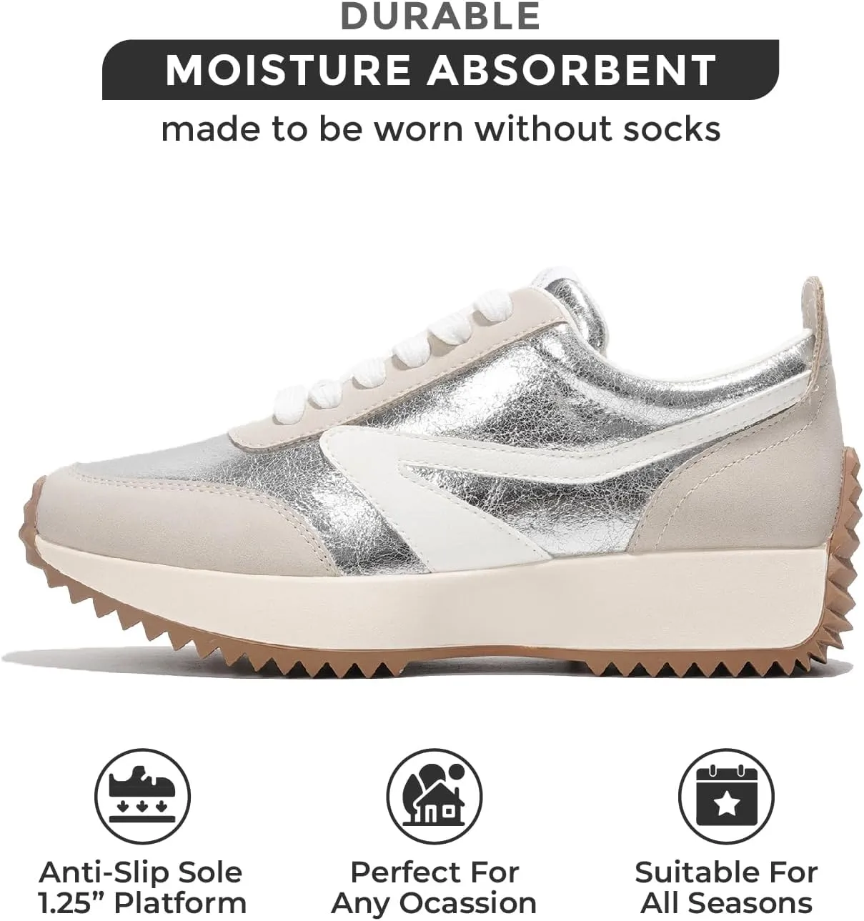 Project Cloud Womens Sneakers - Memory Foam Insole and Lightweight Spring Shoes - Non-Slip Lace Up Trendy Shoes - Fashion Sneakers for Women 2025