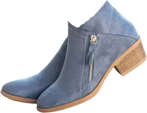Purubylley Womens Wedge Ankle Boots Round Head Braided Fringe Western Heeled Fall Booties Dress Shoes,Winter Warm Fashionable Western Outdoor Short Boots with Zipper