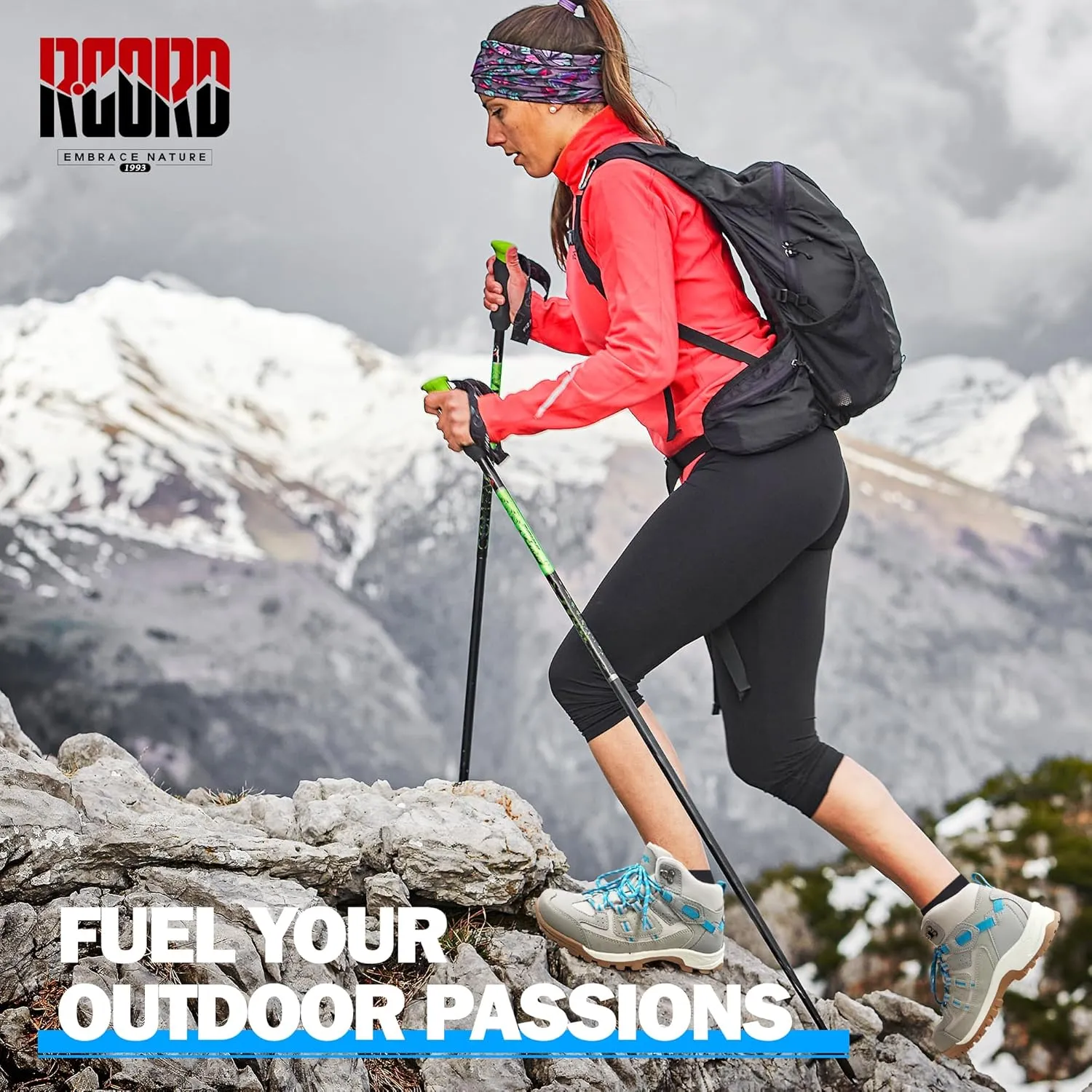 R CORD Hiking Boots Womens Walking Boots for Outdoor Womens Hiking Boots Waterproof Non-Slip Hiking Shoes Womens Comfortable Womens Hiking Shoes