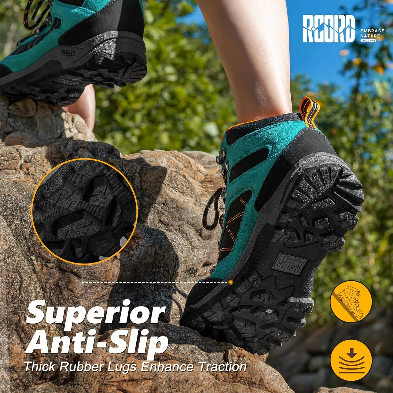 R CORD Hiking Boots Womens Waterproof Outdoor Womens Hiking Boots Trekking Camping Trail Boots
