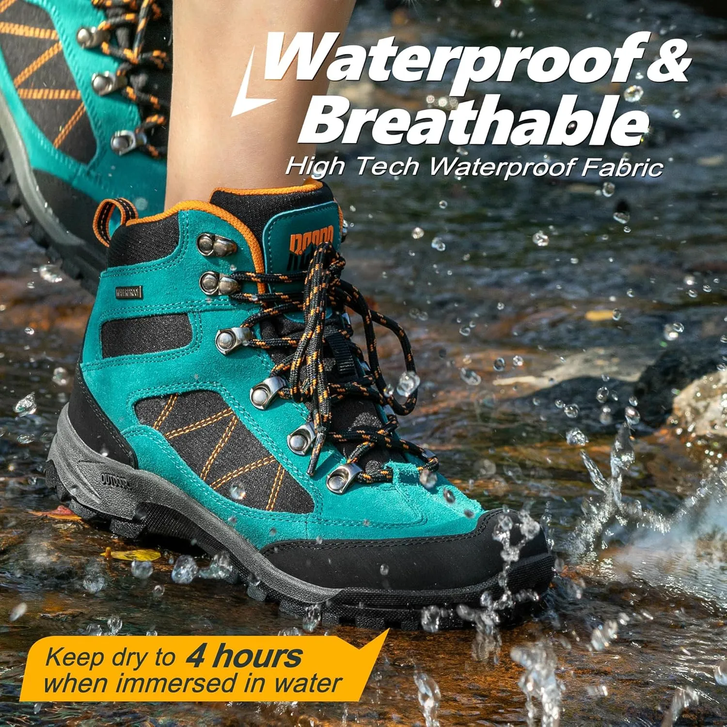 R CORD Hiking Boots Womens Waterproof Outdoor Womens Hiking Boots Trekking Camping Trail Boots