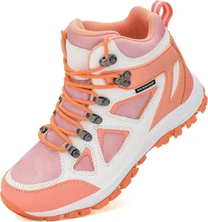 R CORD Kids Hiking Boots Waterproof Durable TPR Traction Outsole Anti-Skid Athletic Lace Up Hiking Shoes for Outdoor Adventure