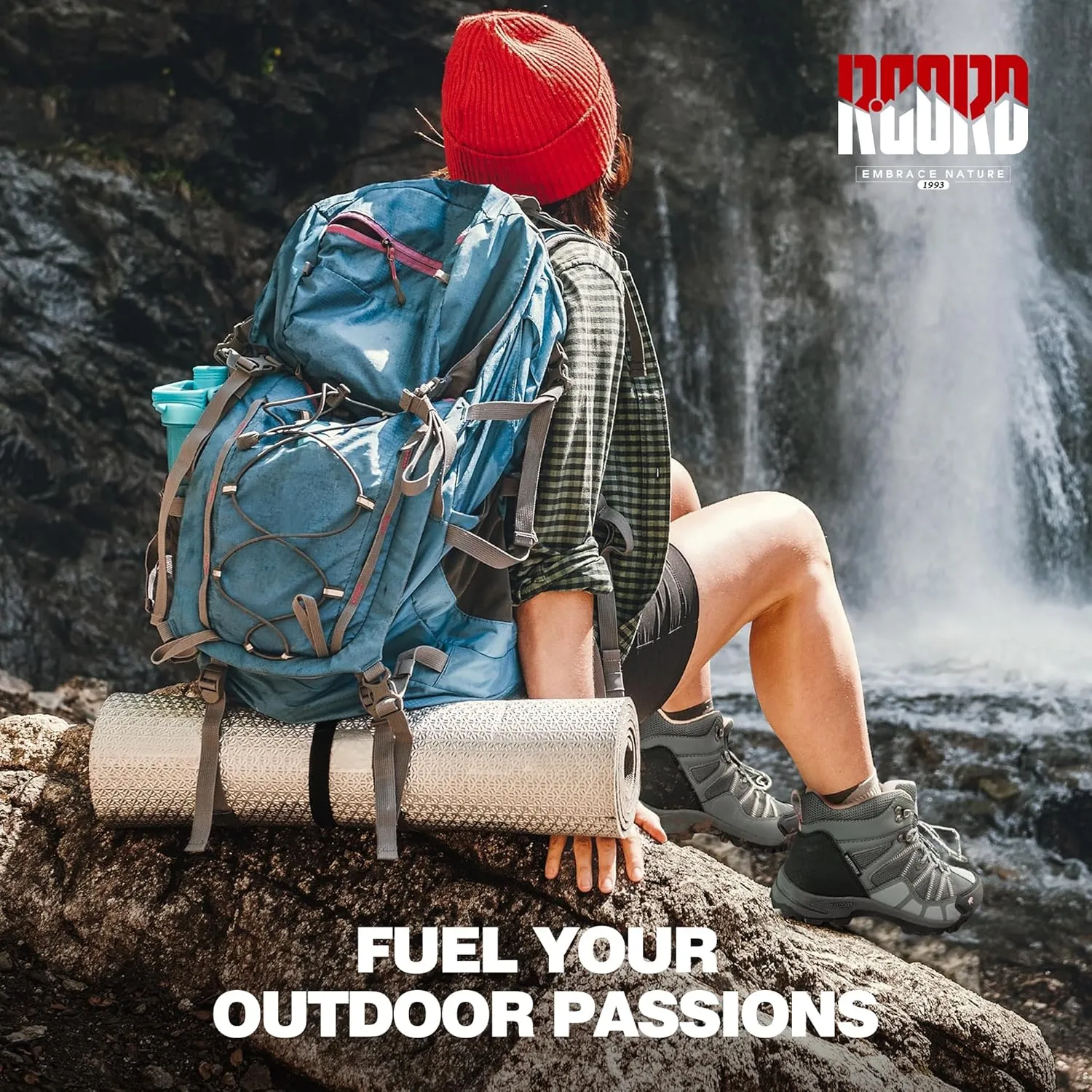 R CORD Womens Hiking Boots Waterproof Hiking Boots Womens Non-Slip Lightweight Outdoor Hiking Shoes Trekking Camping Trail Outdoor