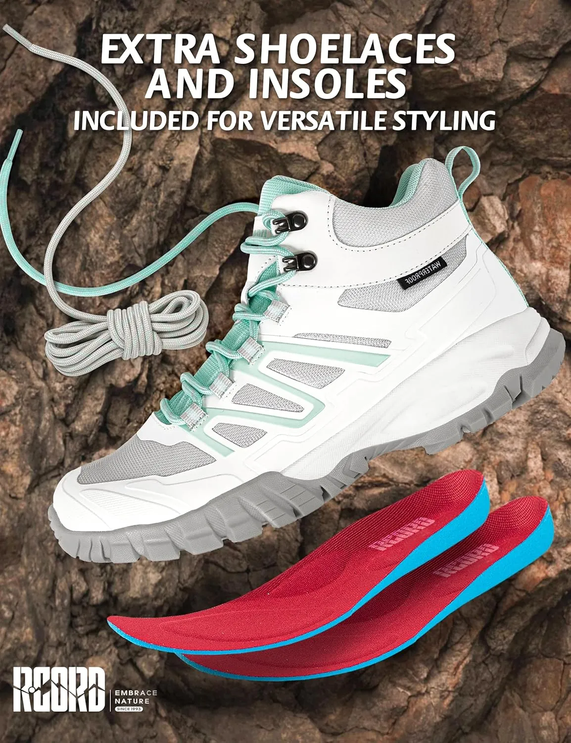 R CORD Womens Hiking Boots Waterproof Non-Slip Comfortable Outdoor Hiking Boots Womens Hiking Shoes Comfortable Outdoor Walking Boots Hiking Shoes for Women