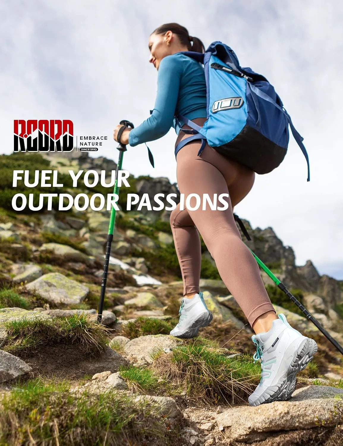 R CORD Womens Hiking Boots Waterproof Non-Slip Comfortable Outdoor Hiking Boots Womens Hiking Shoes Comfortable Outdoor Walking Boots Hiking Shoes for Women