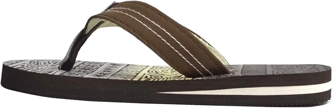 REDVOLUTION New Boys' Beach Sandal TRIBAL Tattoo | Geometric Bali Flip-Flop Sandals
