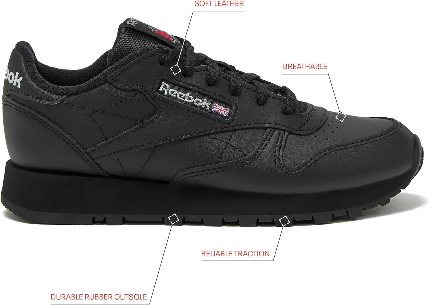 Reebok Unisex-Child Classic Leather Girls & Boys Shoes, Toddler, Little Big Kid Sneakers